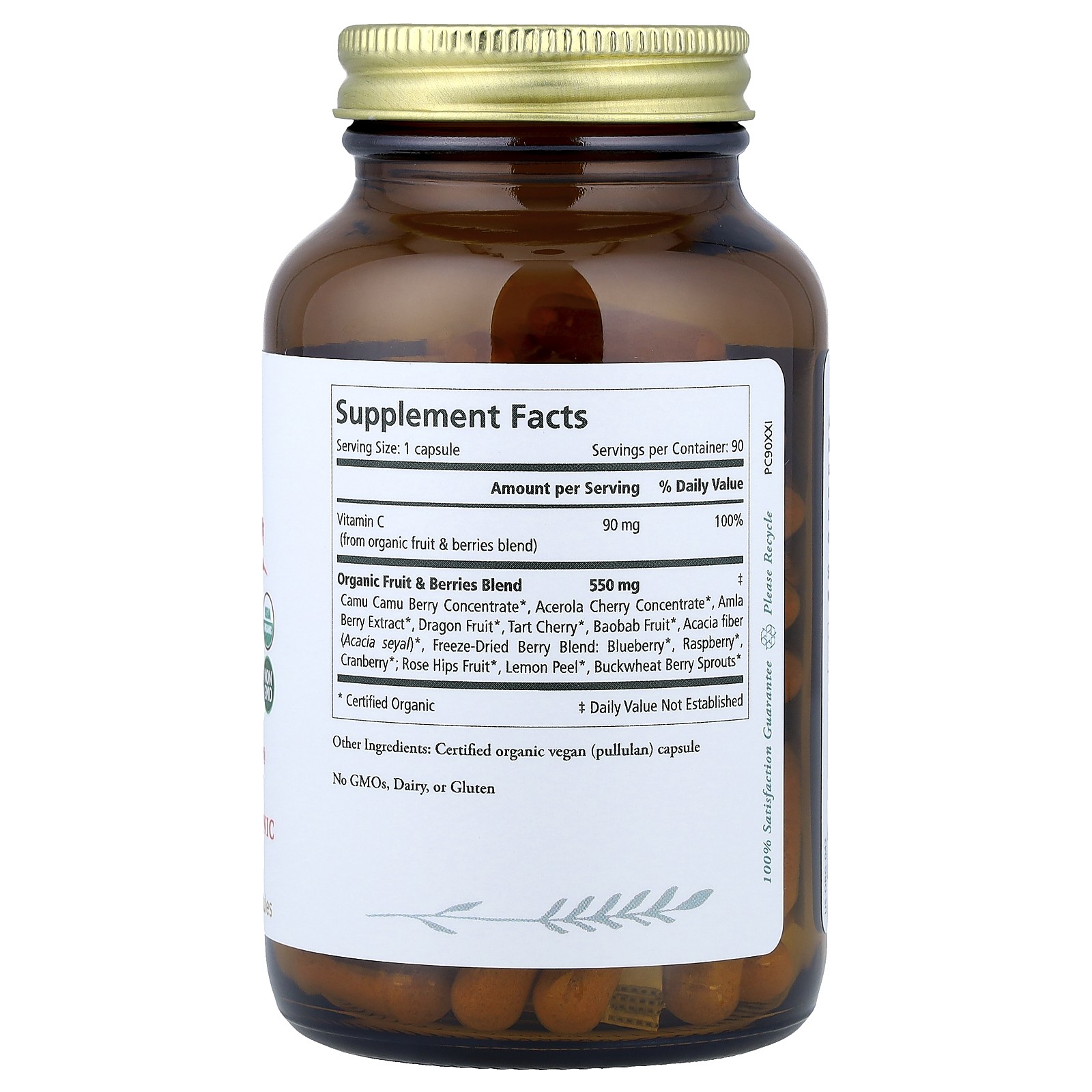 The Synergy Company Pure Radiance C 90 Veggie Caps Dairy-Free, Gluten-Free,