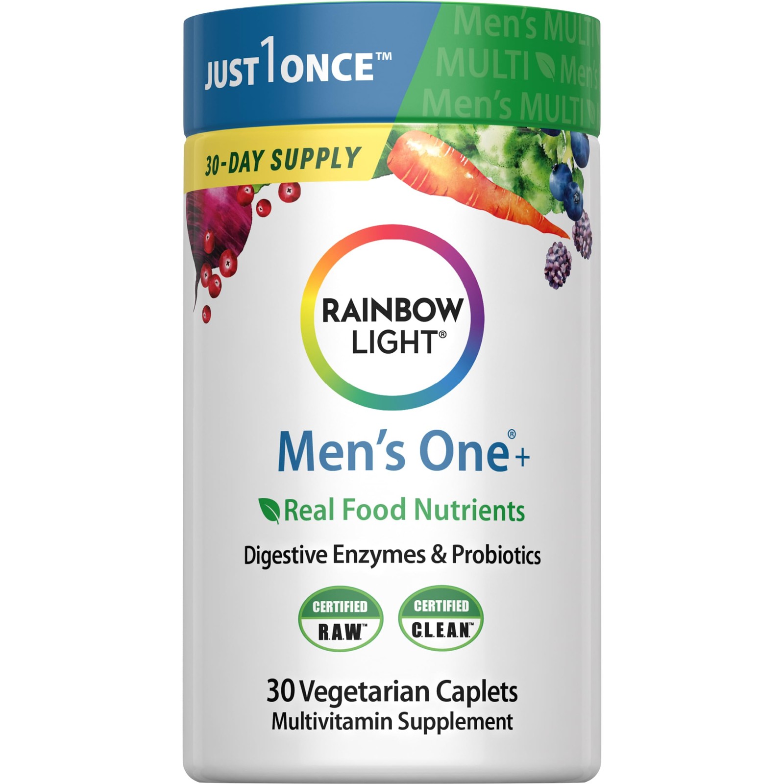 Rainbow Light Mens Multivitamin One + | 30 30 Count (Pack of 1), No Color