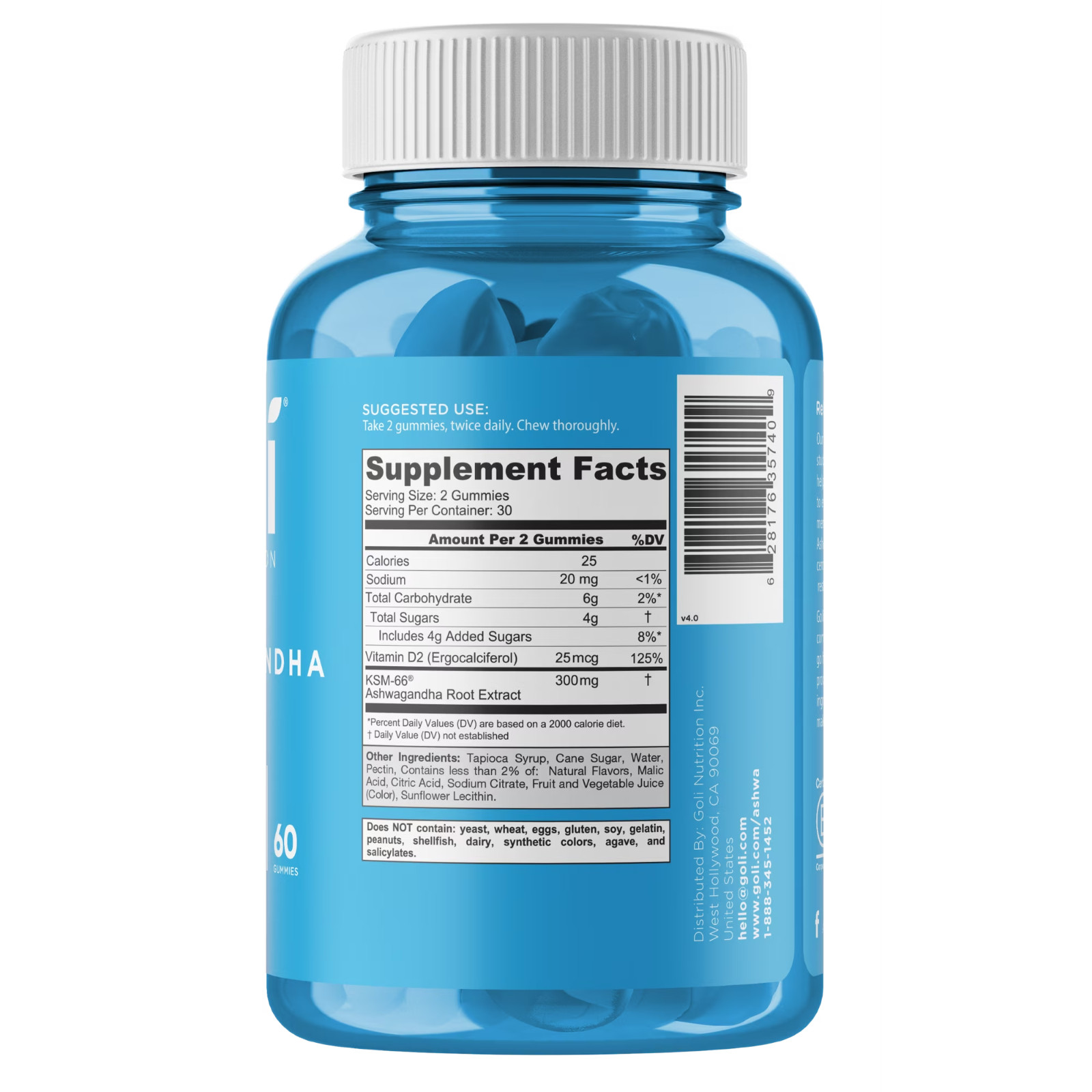 Goli Nutrition Ashwagandha Mixed Berry Gummies – 60 Count