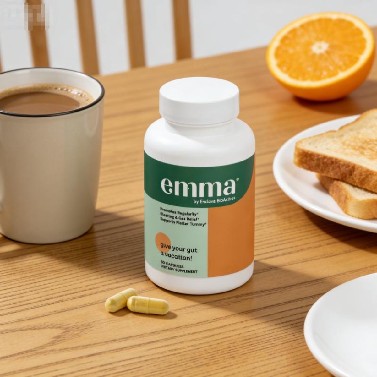 Gut Relief Capsules, Reduce Bloating Gas & Constipation for Flatter Tummy