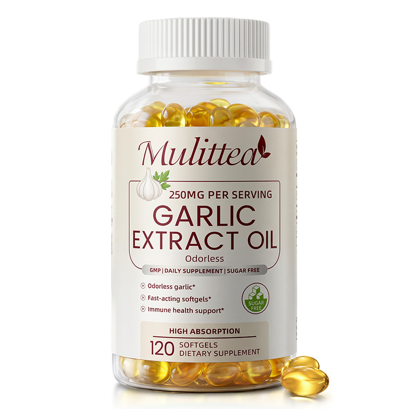 Garlic Oil 5000mg, Odorless Garlic 500:1 Extract,, Natural,120-600 Caps