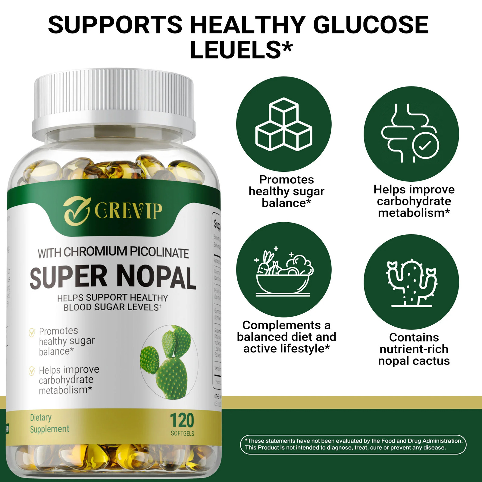 Super Nopal 240pcs – Reduces Wrinkles, Skin Care, Relieves Bloating, Digestion