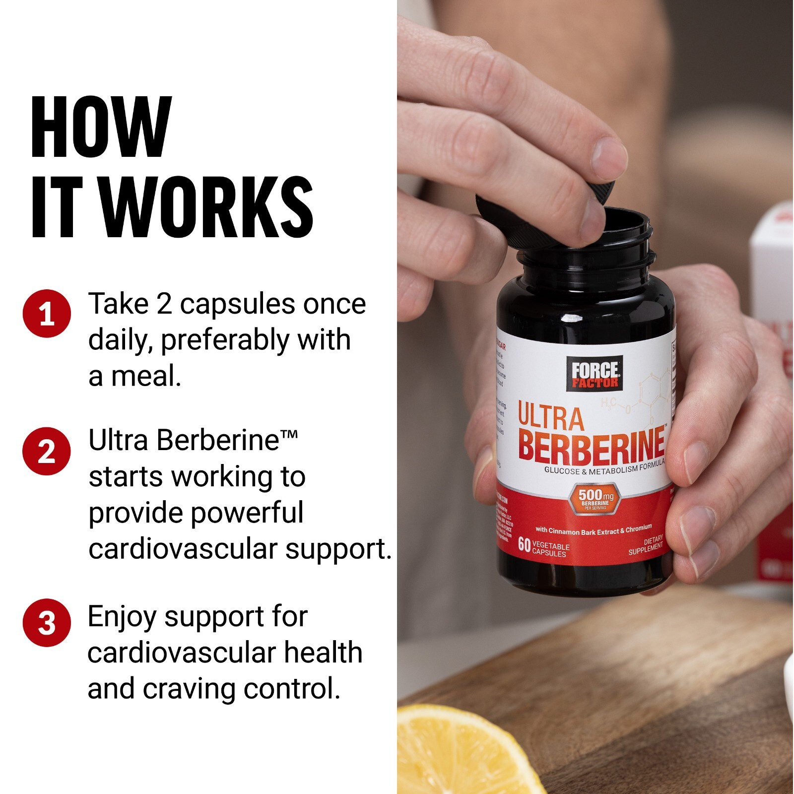 Force Factor Ultra Berberine Supplement with Cinnamon for Blood Sugar Support