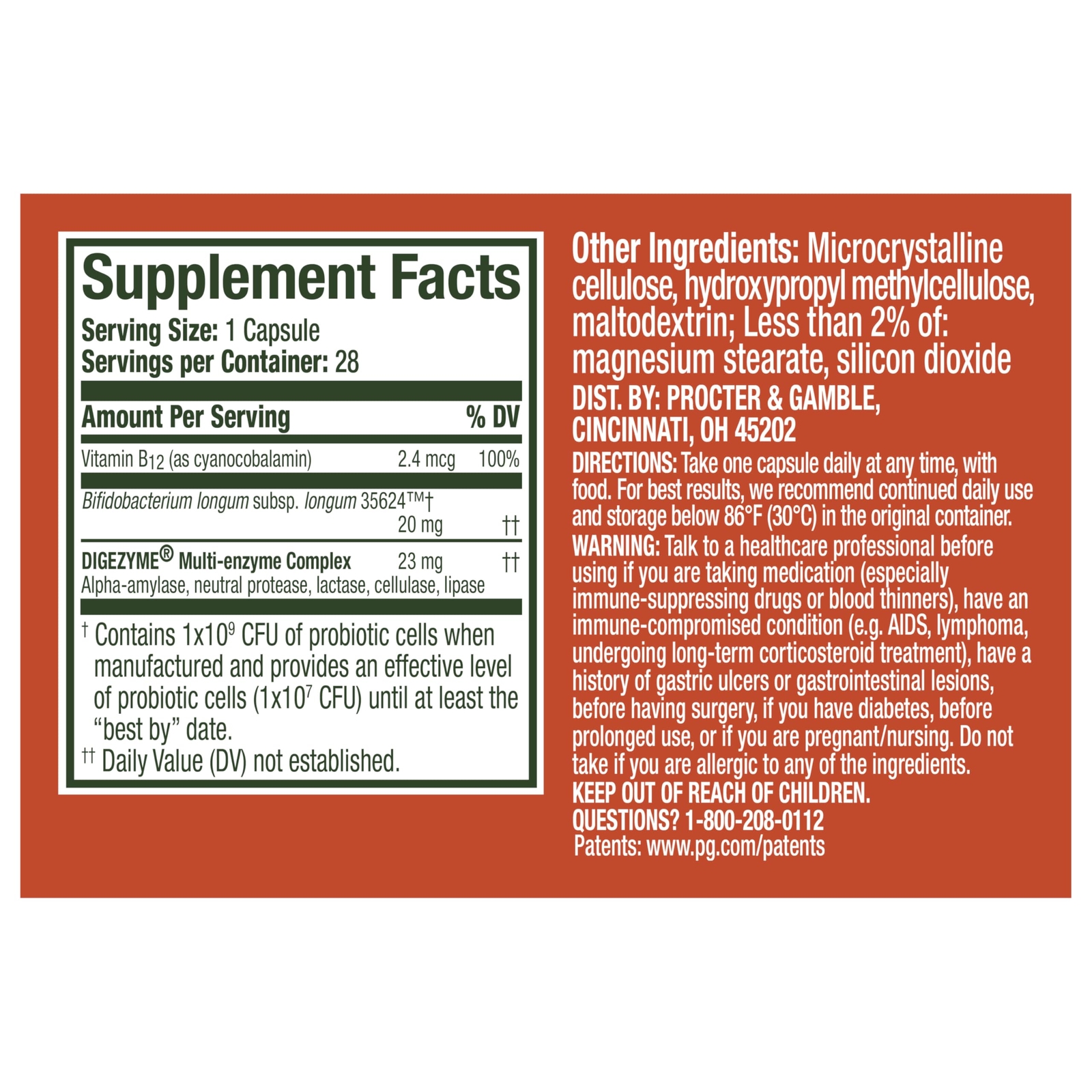 Align Probiotic Bloating Relief Supplement 28 Capsules Digestion Support