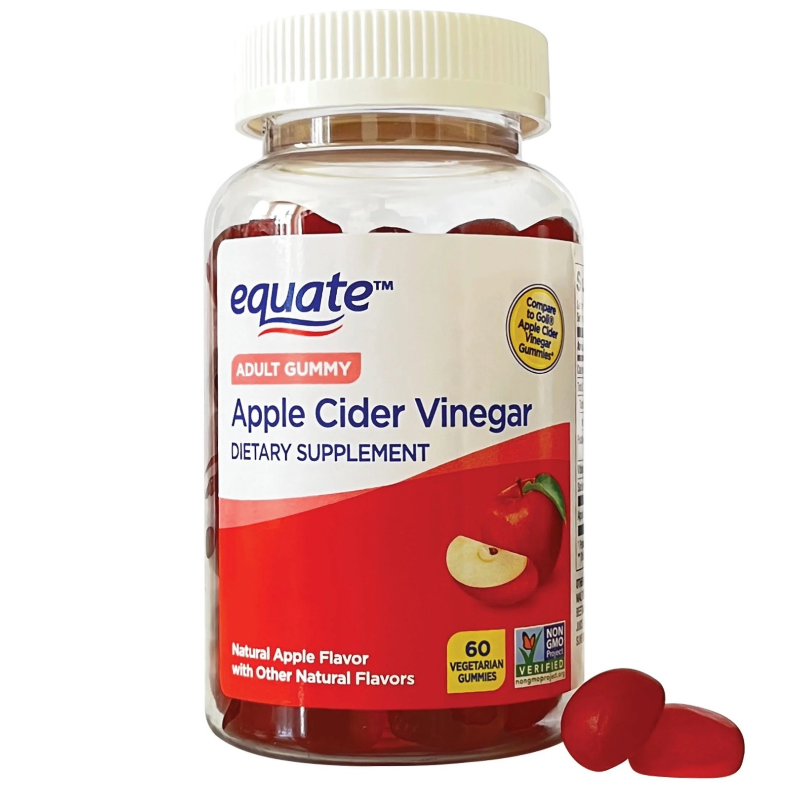 Equate 3-in-1 Daily Probiotic Dietary Supplement Gummies Fruit Flavors, 60 Count
