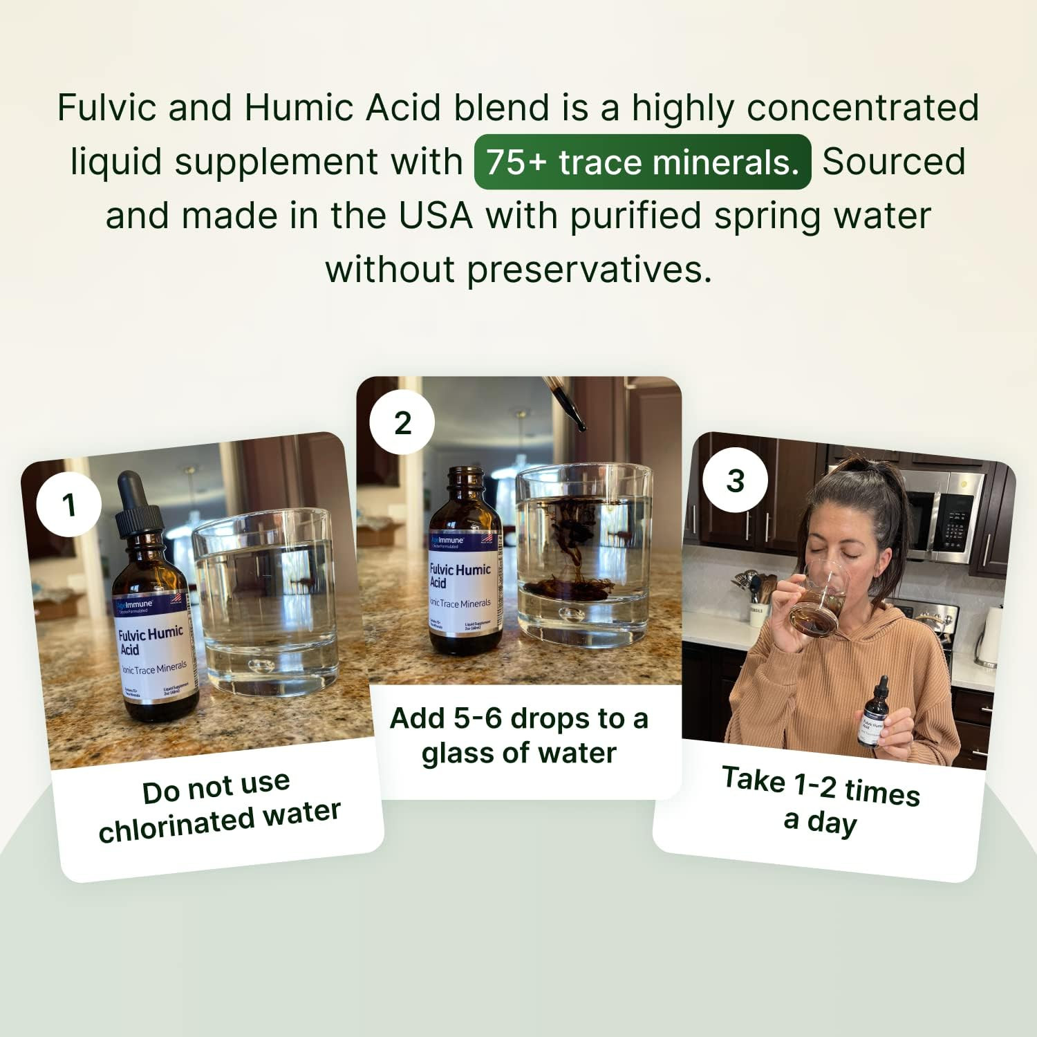 Fulvic Humic Acid 75 + Trace Minerals Liquid Supplement – Plant Derived in US…