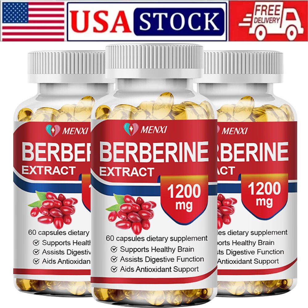 3 Packs Berberine 1200mg High Abosorption For Blood Sugar Immune 3 Months Supply