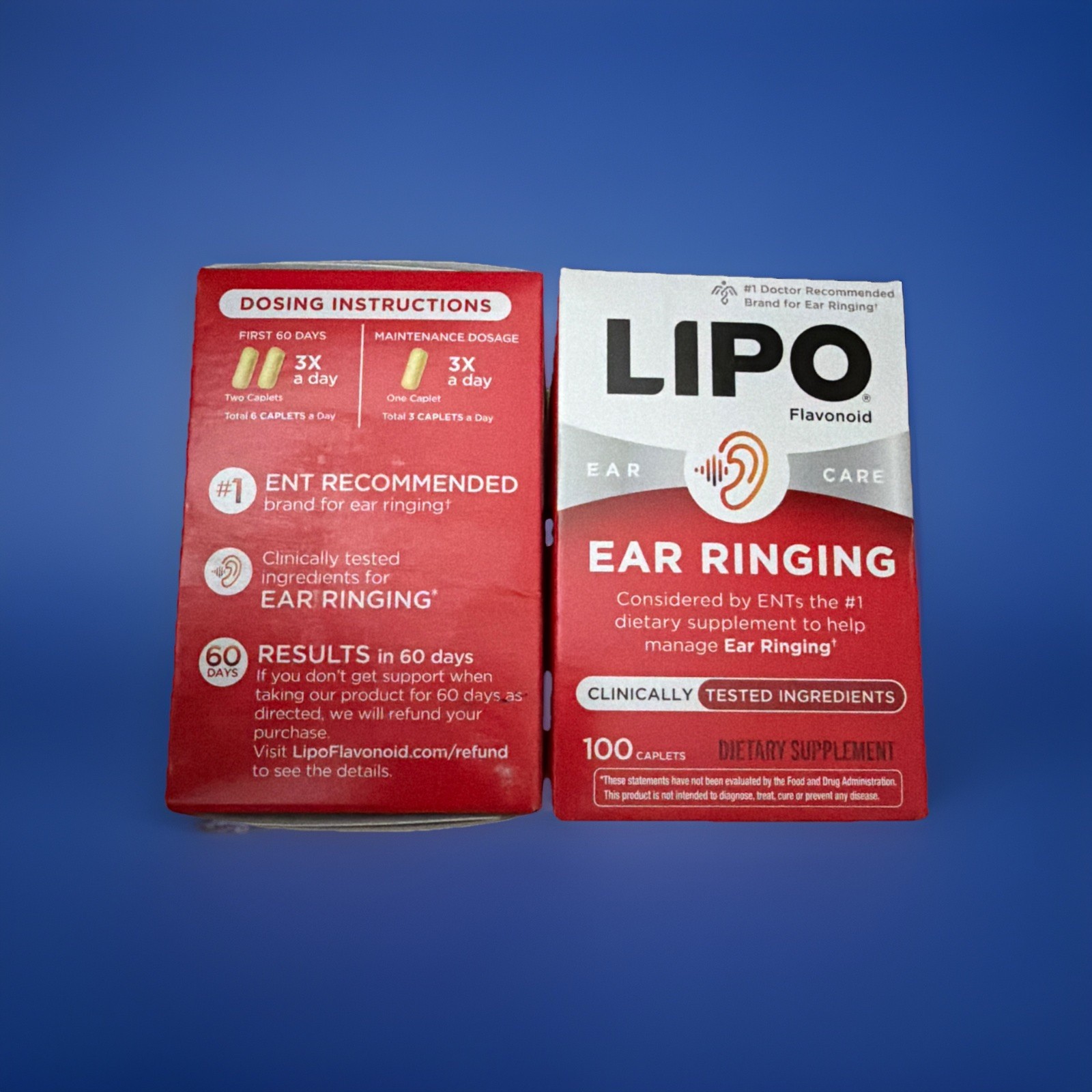 Lipo Flavonoid Ear Ringing Supplement 100ct X 2 Boxes EXP 12/2028+Free Shipping!