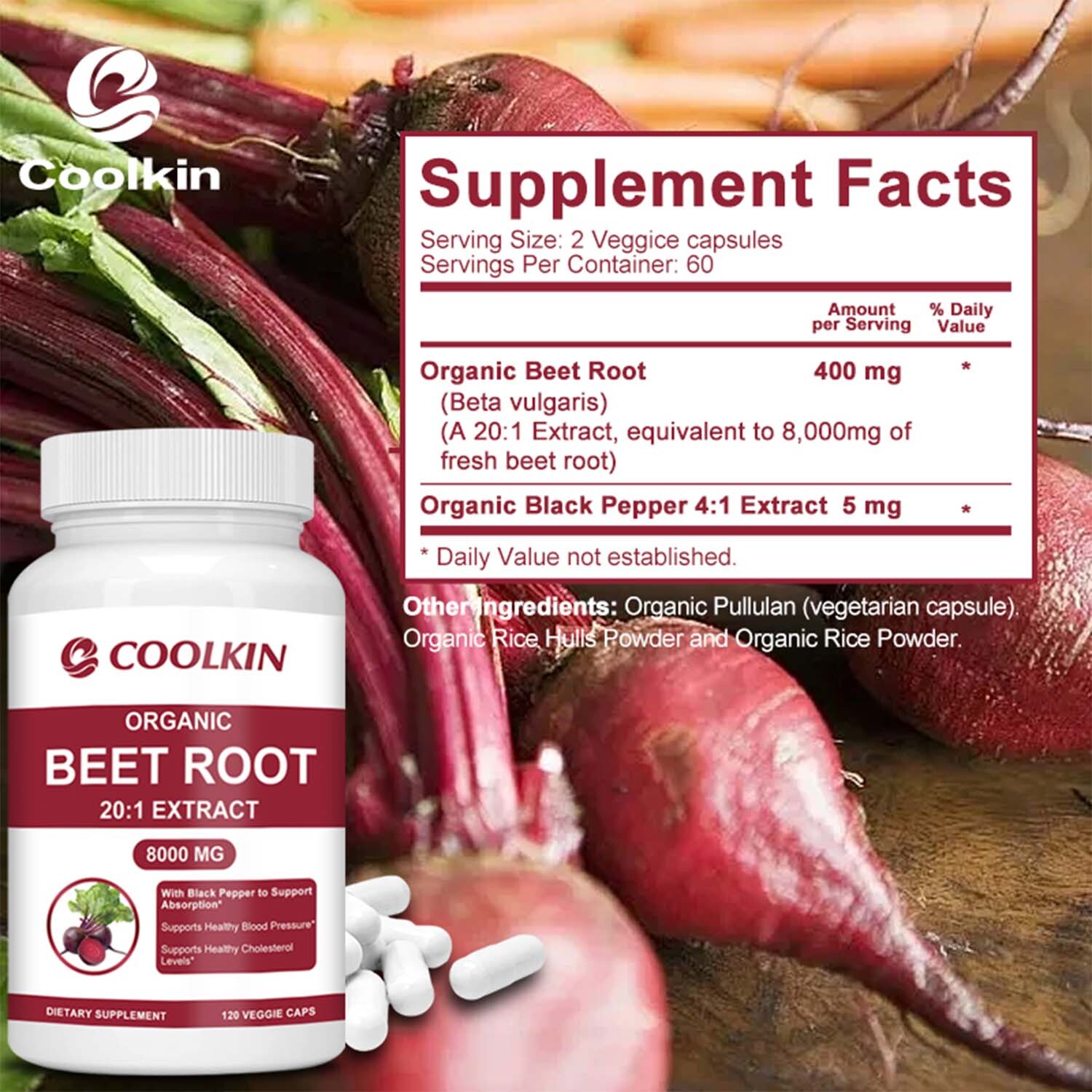 Beet Root 8000mg – Aids Circulation,Blood Support,Heart & Cardiovascular Health