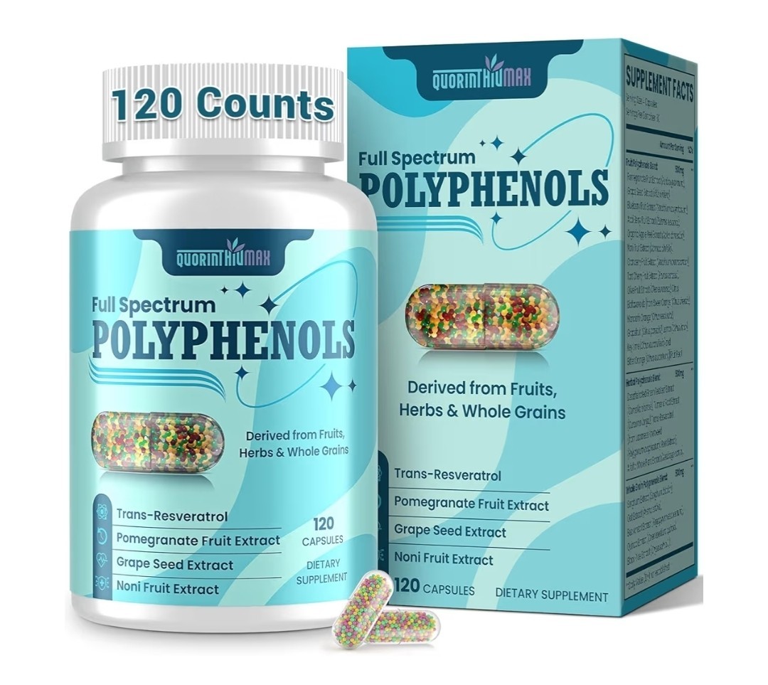 (120 Count) Polyphenols Supplement 1500mg – Over 20 Fruit, Herbal & Cereal Full