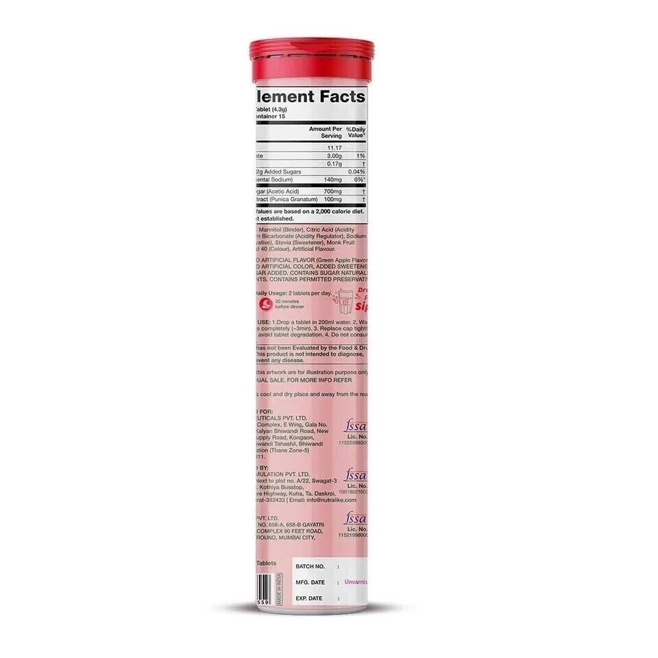 PLIX THE PLANT FIX Apple Cider Vinegar Tablet weight loss Pack 4 ( Apple ) m763