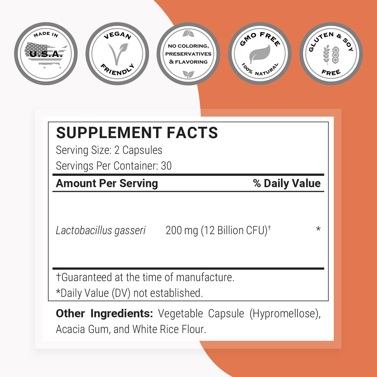 – Lactobacillus Gasseri 12 Billion CFU per Day – Probiotic Supplement | Non-G…