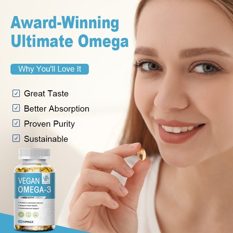 Omega 3 Fish Oil Capsules 3x Strength EPA & DHA, Highest Potency 60Caps