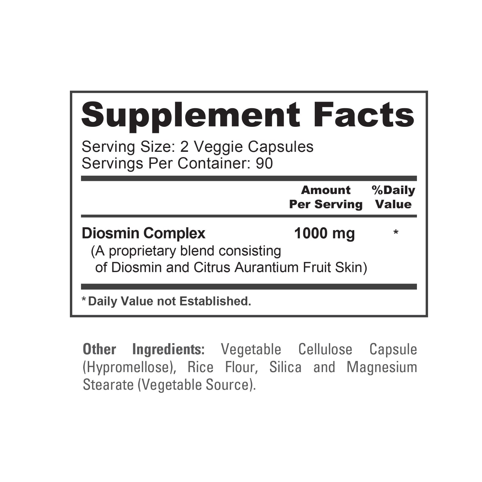 NusaPure Diosmin Complex 1,000mg per Serving 180 Veggie Caps (Non-GMO)