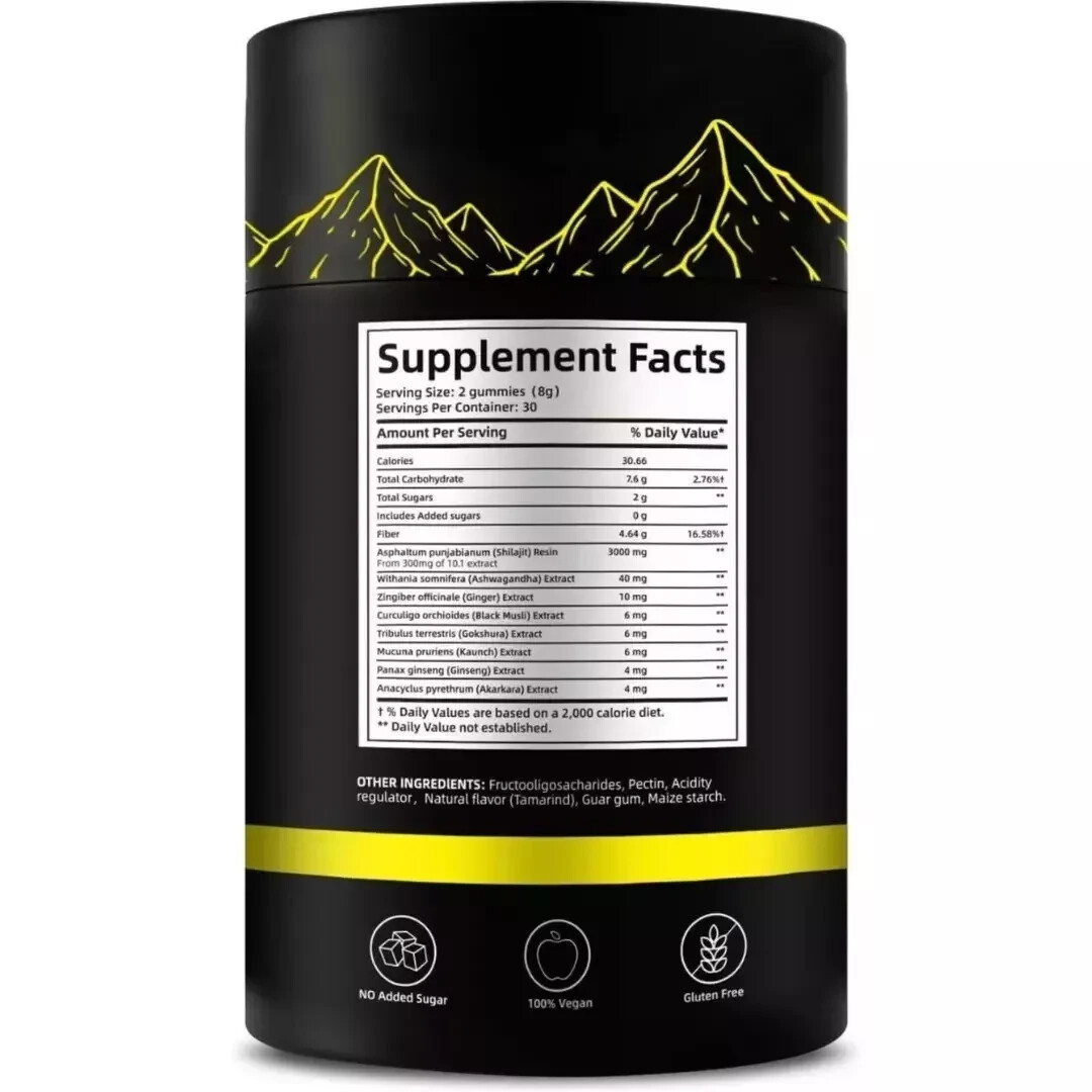 Himalayan Shilajit GOLD Gummies, Organic, Extremely Potent 3000 weight measure,