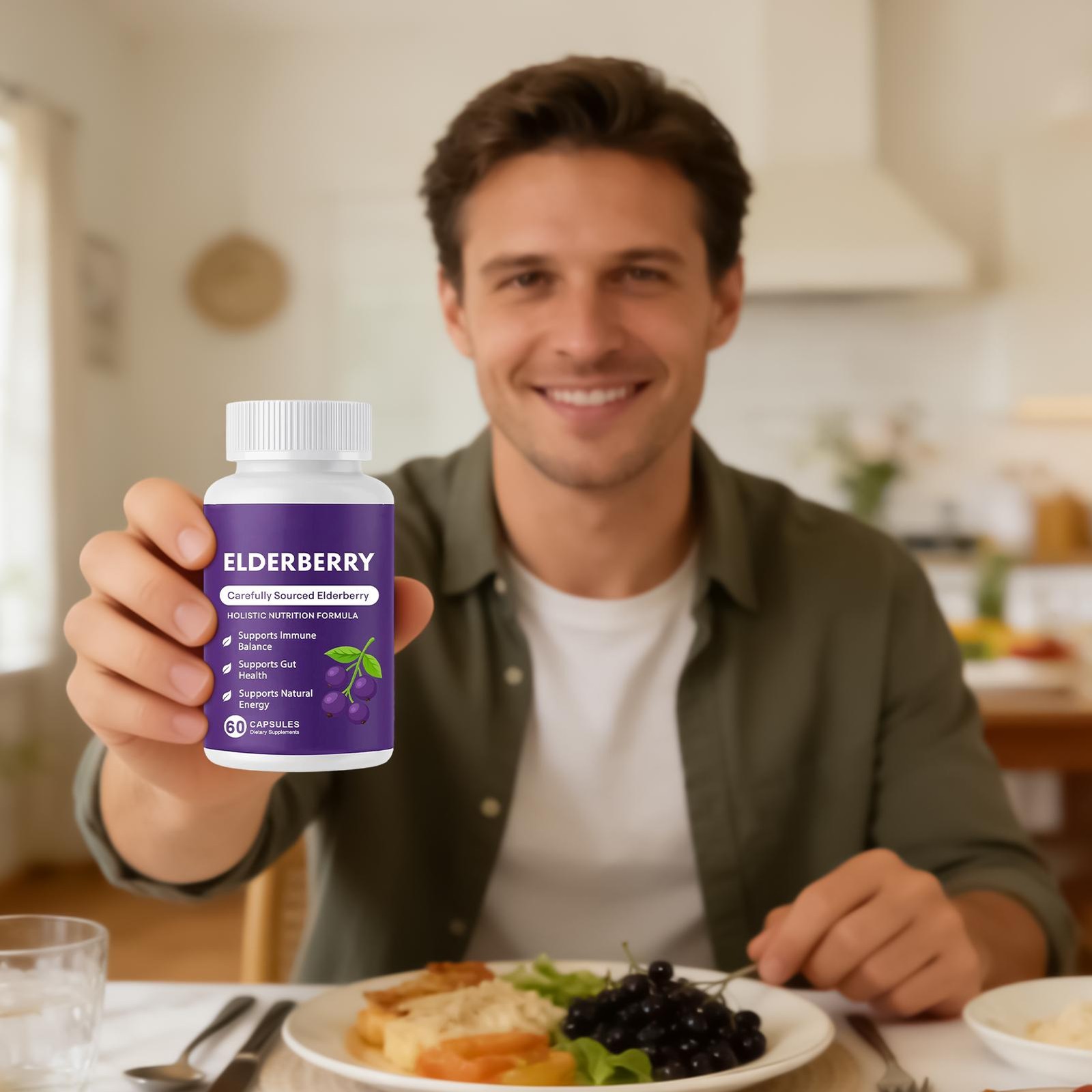 Support Elderberry Gut Elvera Complex – Organic Black Elderberry Soft Capsules