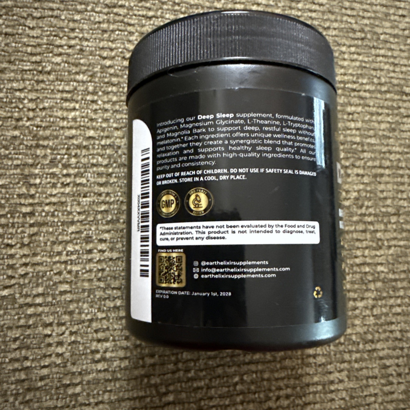 Deep Sleep for Adults w Magnesium Glycinate Apigenin & more 30 Servings EXP 1/28