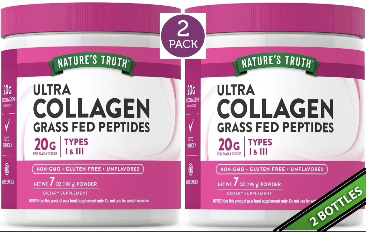 2 Pack Collagen Peptides Powder Unflavored 14oz (2×7) Non-GMO Keto Friendly 2030