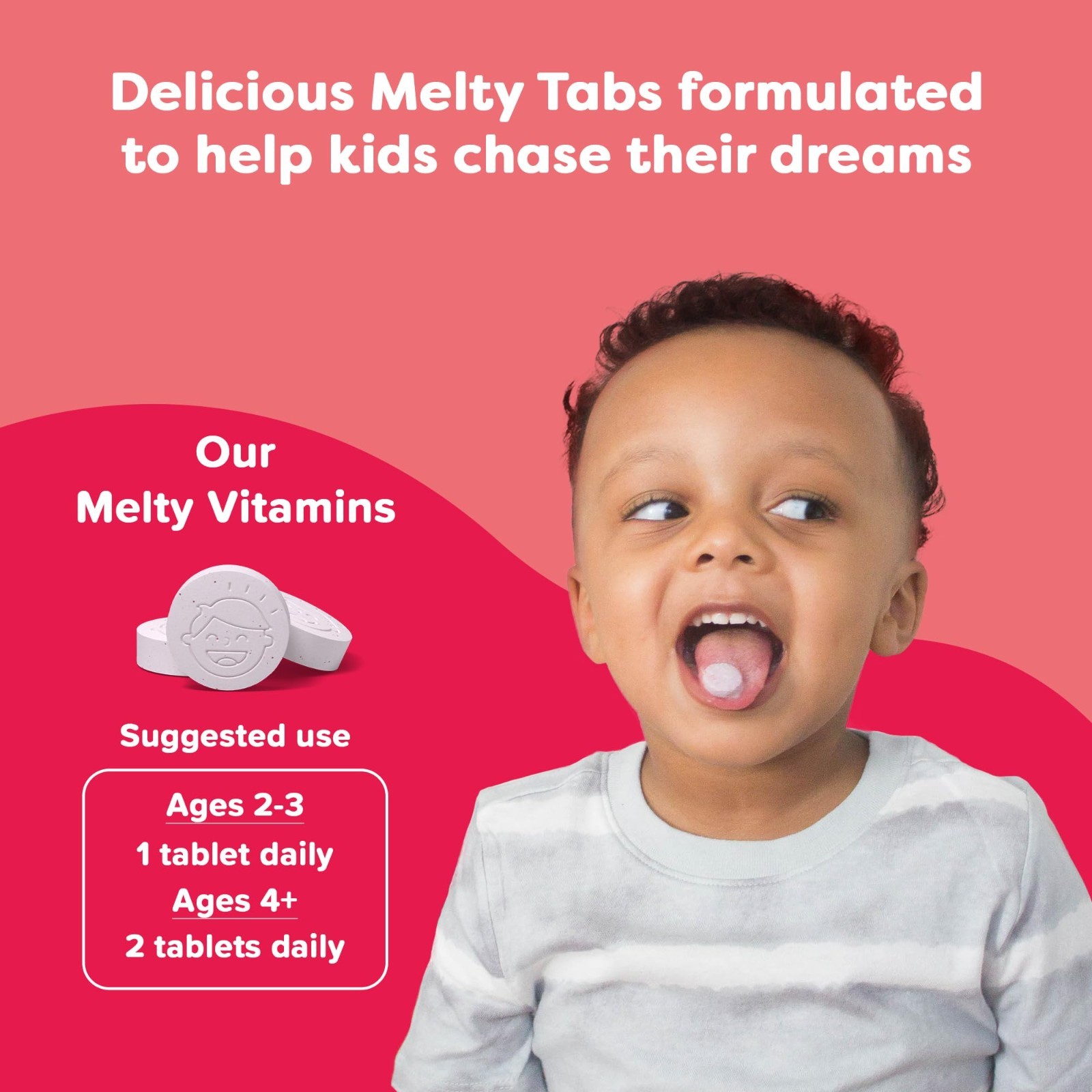 Dissolvable Vegan Iron Supplements for Kids, Sugar-Free Melty Tabs, 90-Count, Or
