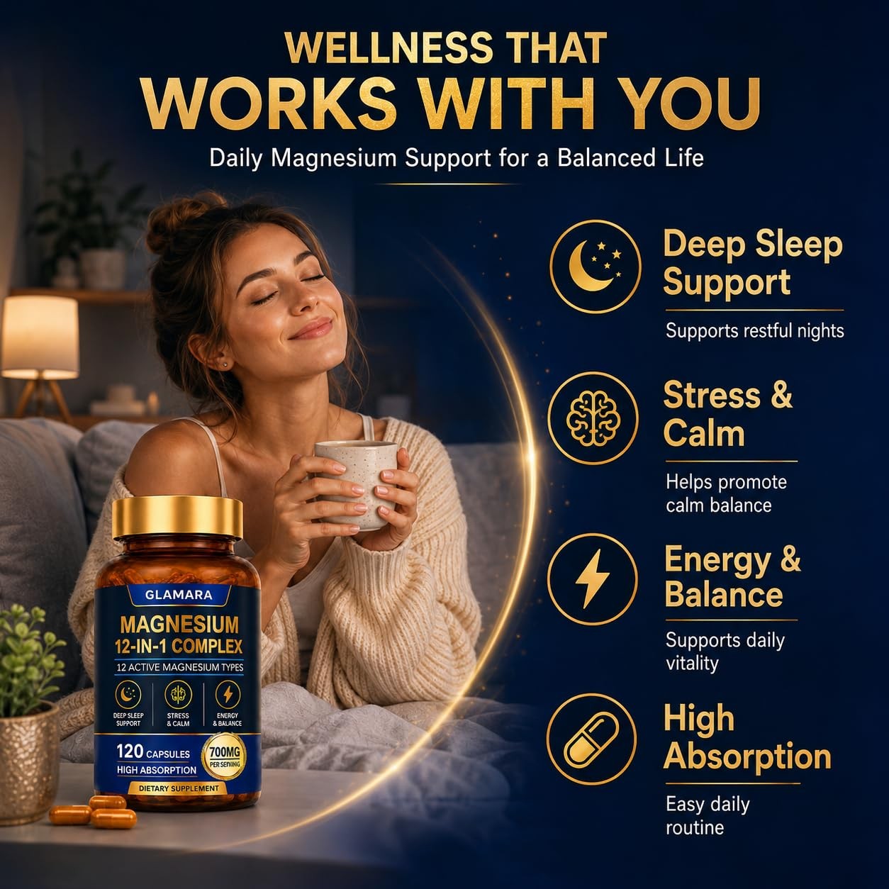 GLAMARA Magnesium Complex Vegan 120 Caps