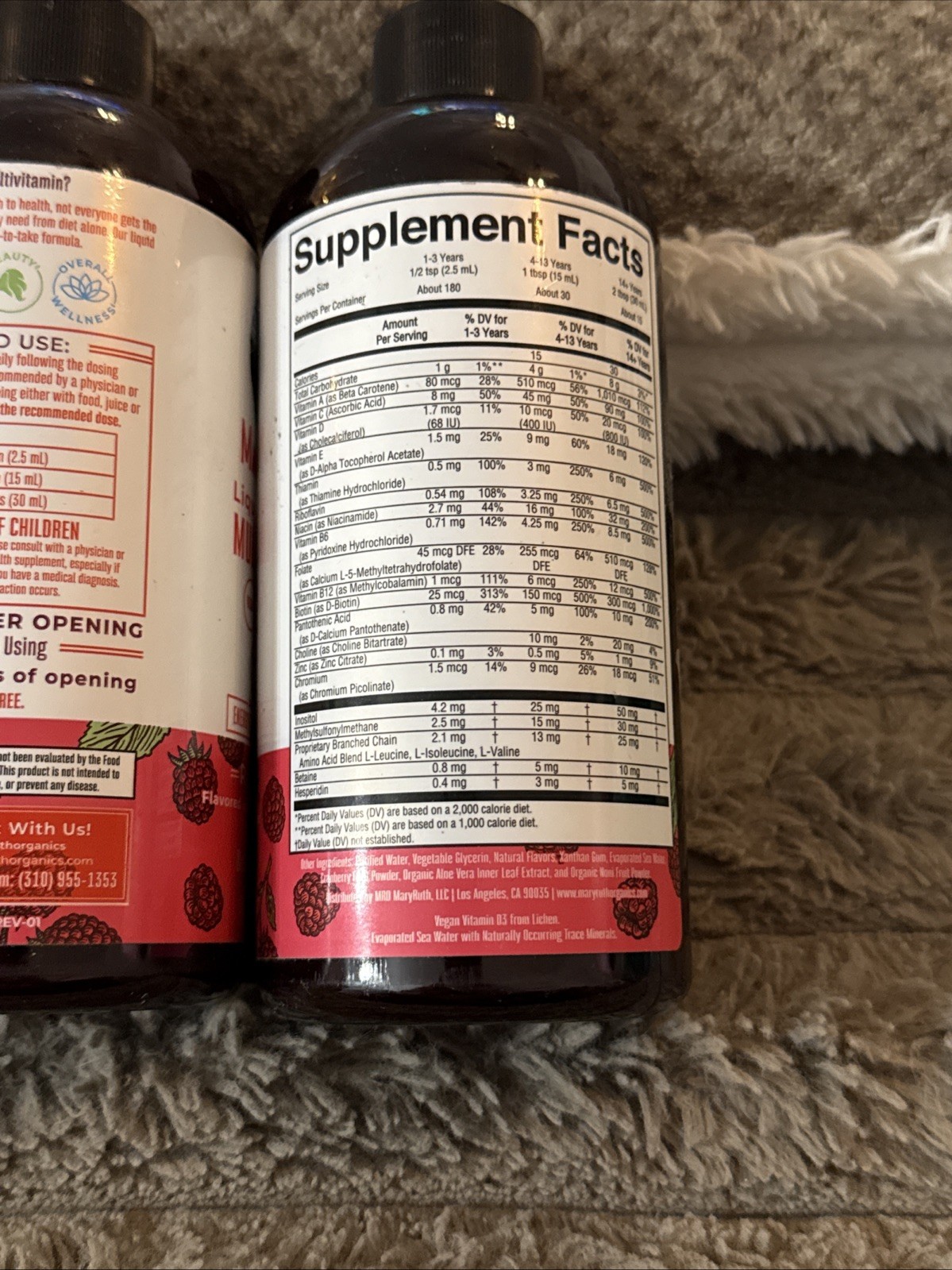 (2) Mary Ruth’s Liquid Morning Multivitamin 15.22 fl oz Raspberry Exp 06/27