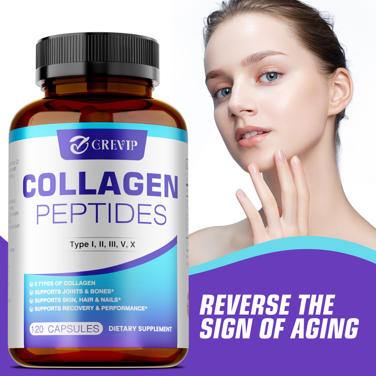 Collagen Peptides 120pcs-Promotes Collagen Production,Improves Skin,Joint Health