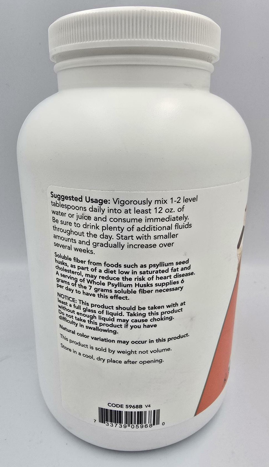 NOW Whole Psyllium Husks USDA Certified Organic Soluble Fiber Non-GMO – 2/12 oz