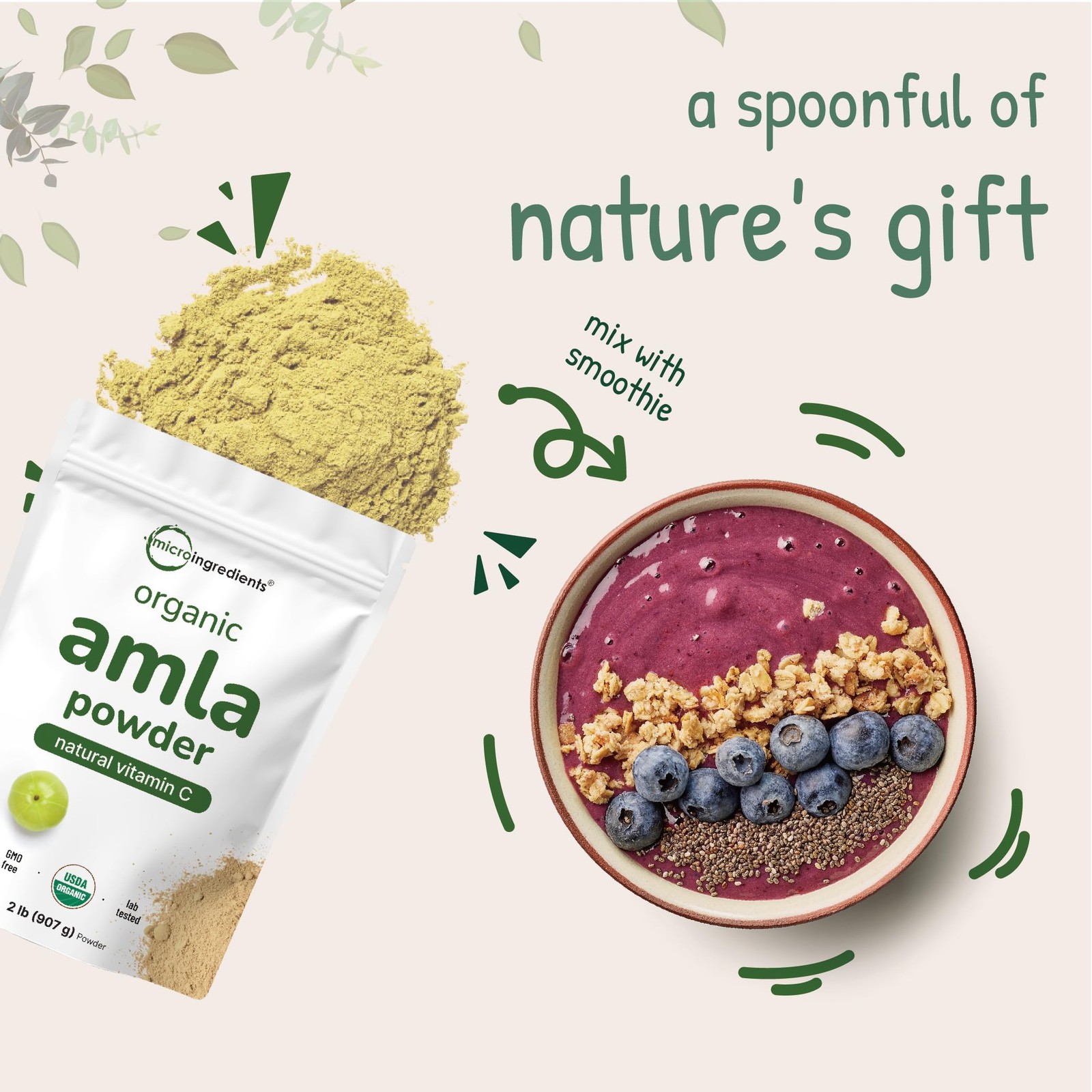 Micro Ingredients Organic Amla Powder (Amalaki) | 32oz, India Origin Gooseber…