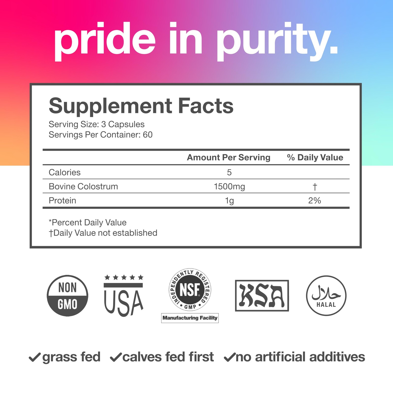TBR Labs Pure Bovine Colostrum 180 Capsules – 180 Count (Pack of 1)