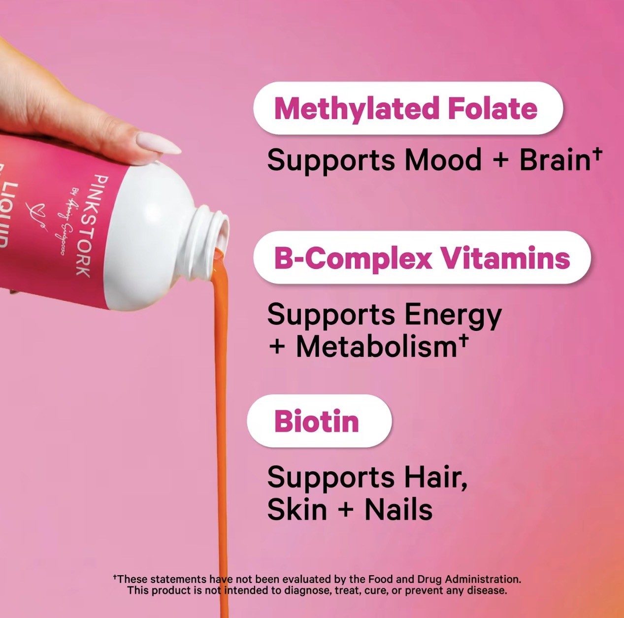 Pink Stork Prenatal Postnatal Vitamin Supplement Mixed Berry 16 fl oz