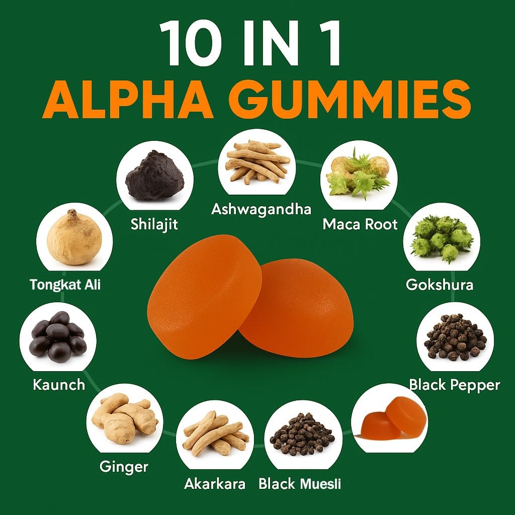 10-in-1 True Alpha Shilajit Gummies, 4000mg Himalayan Alpha Gummies for Men,…