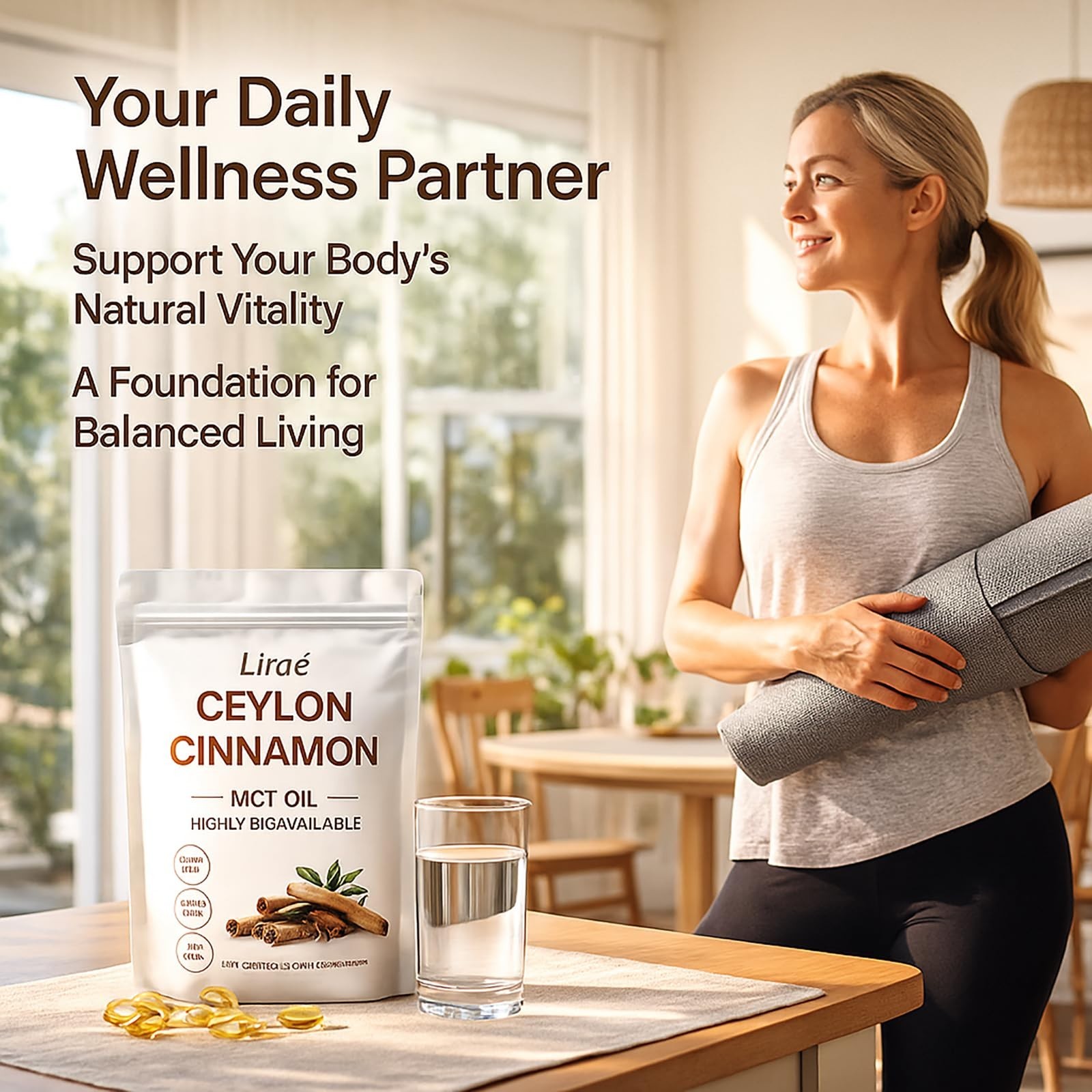 Ceylon Cinnamon Softgels with MCT Oil – 300 Non-GMO, Gluten-Free, Easy to Swallo