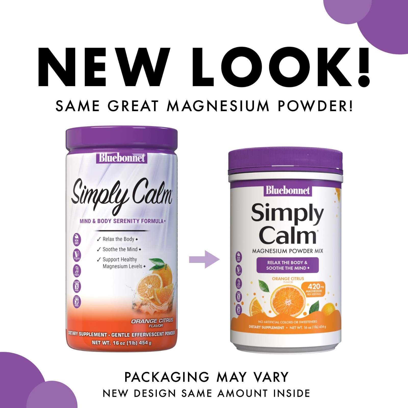 Simply Calm Powder for Stress Relief & Muscle Cramps, Vegan, Gluten-Free, 16oz