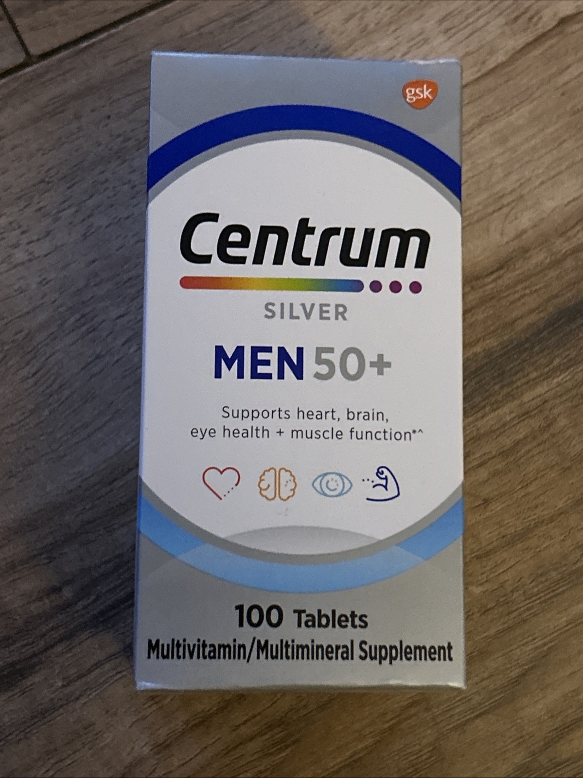 New Centrum Silver Men’s 50 Plus Multivitamin 100 Tablets Brain Eye Exp 07/26