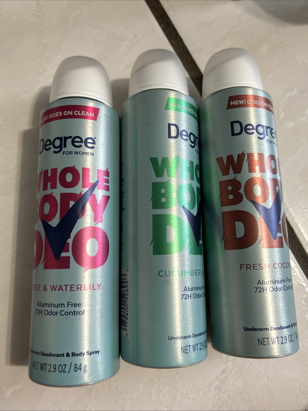 3 Degree Women Deodorant Spray Rose Cucumber Coconut 2.9z Ea Mixed