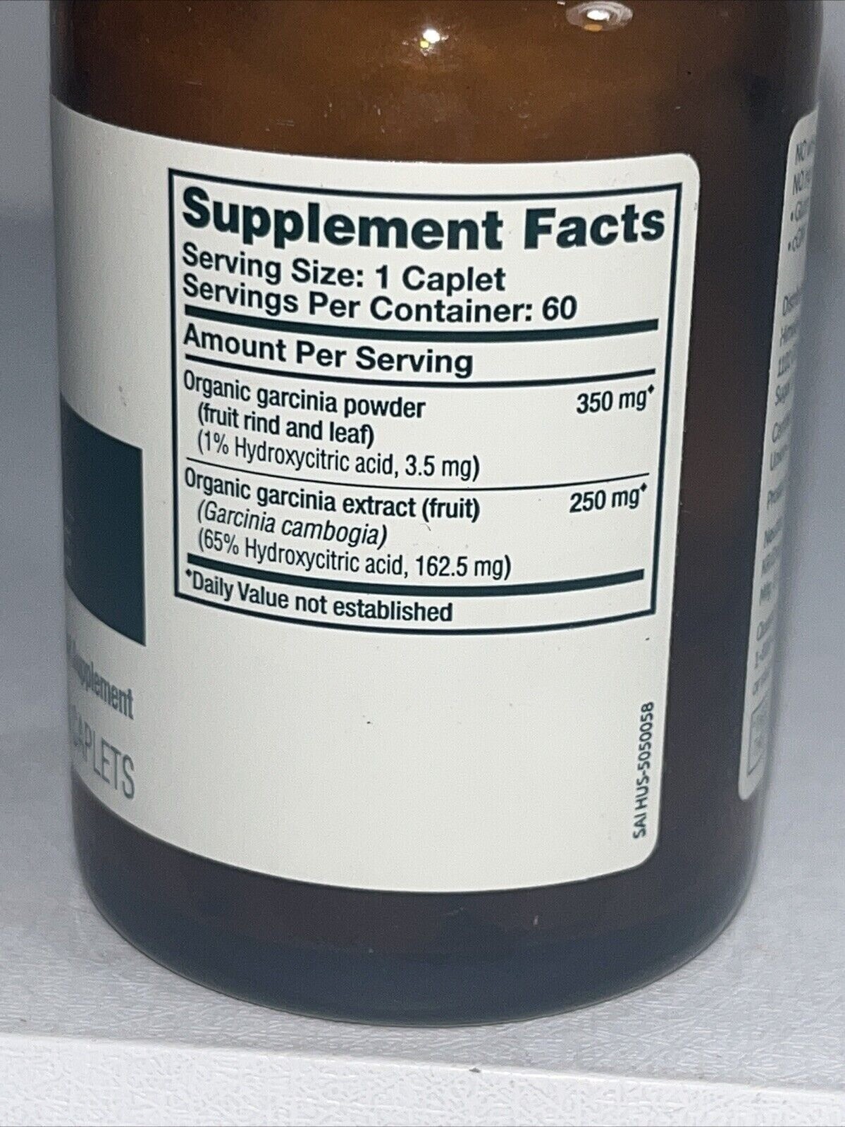 Organic Garcinia Herbal Supplement, 60 Caps, Sealed/ Exp 06/2027