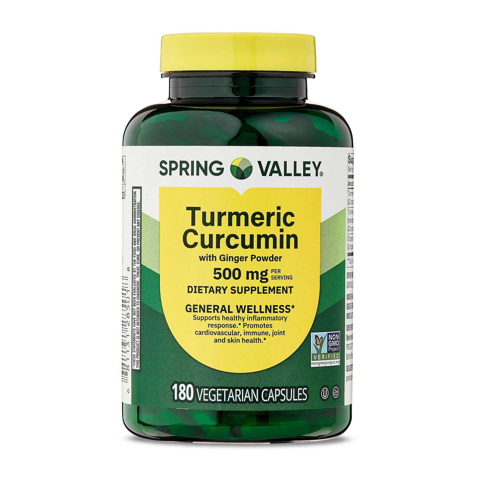 Turmeric Curcumin & Ginger Supplement – 3 Pack, 500mg, 180 Capsules
