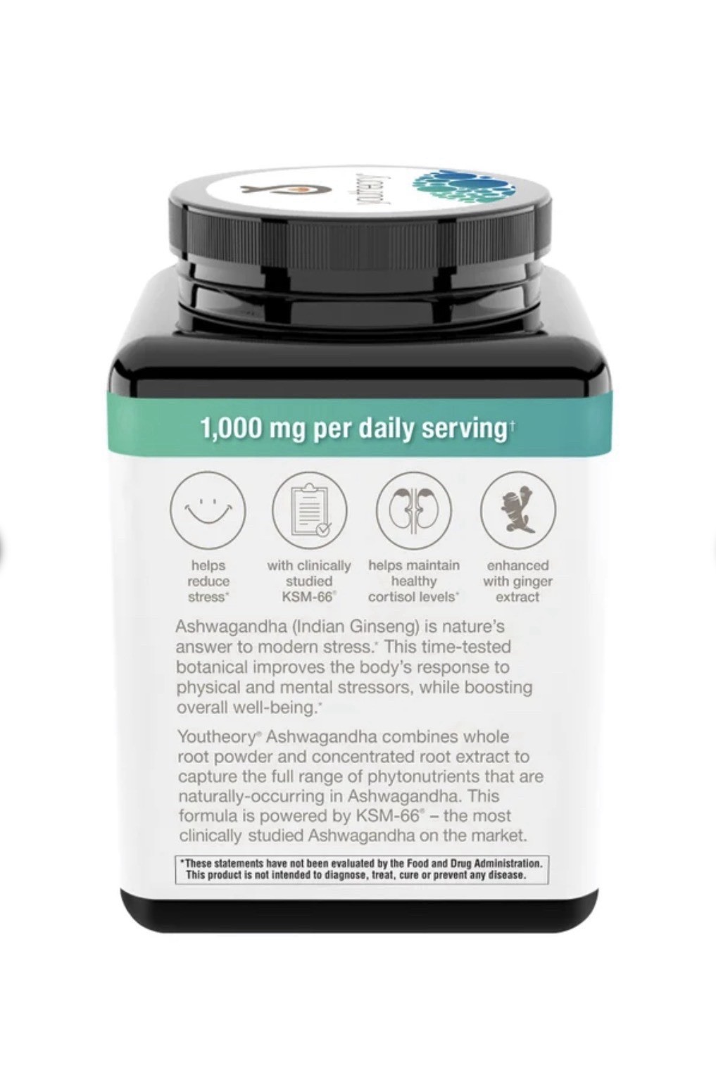🔥NEW SEALED🔥 Youtheory Ashwagandha 1000 mg 180 Vegetarian Capsules EXP 12/2027