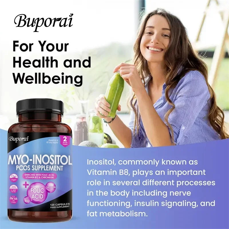 Myo-Inositol PCOS 120pcs,Supports Fat Metabolism,Maintain Healthy Liver Function