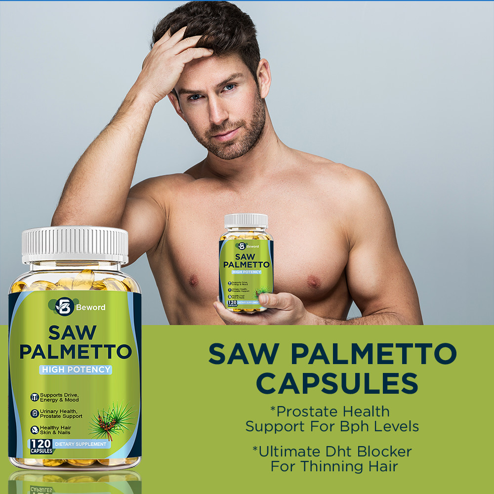 Extra Strength Saw Palmetto Extract Herbal Complex for Hair, Prostate Health
