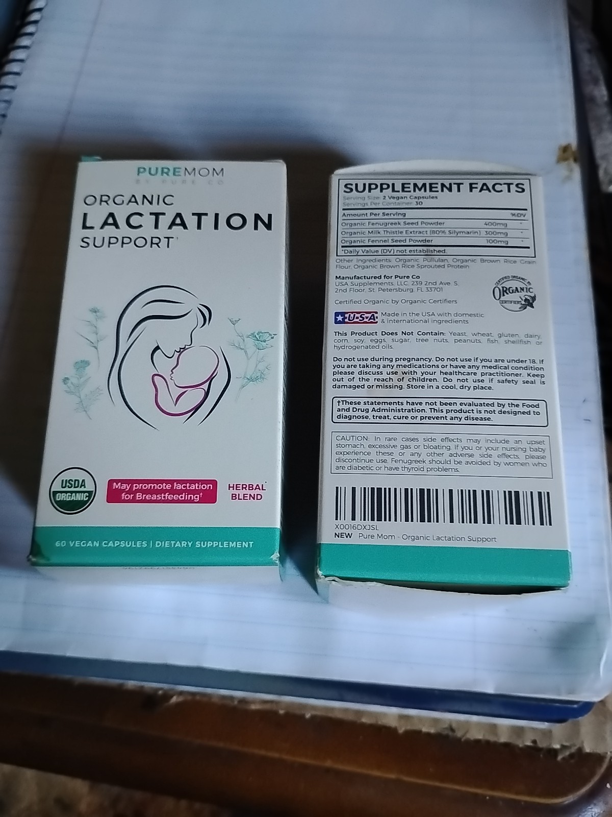 2 X PureMom ~ Organic Lactation Support ~ 60 Caps ~ Sealed ~ 07/2025