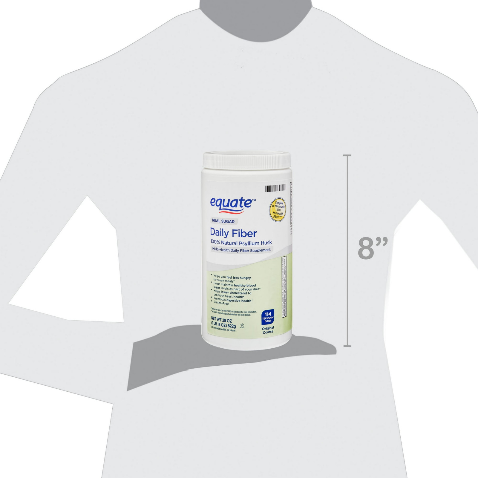 Equate Daily Fiber Powder, 29 oz, Unflavored, Compare to Metamucil 4-in-1 Multi