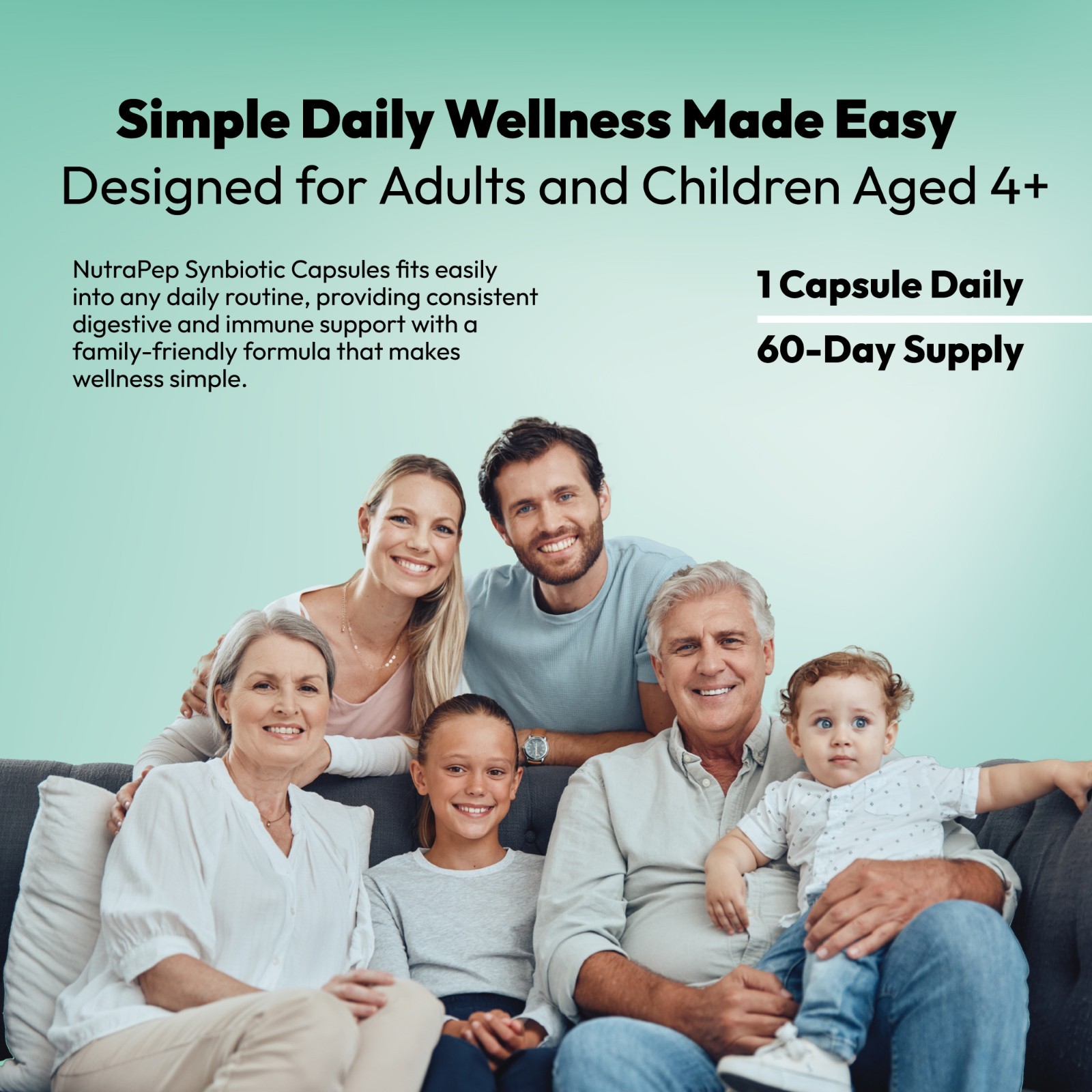 NutraPep Synbiotics Probiotic Prebiotic Postbiotic – Daily Gut Health Support