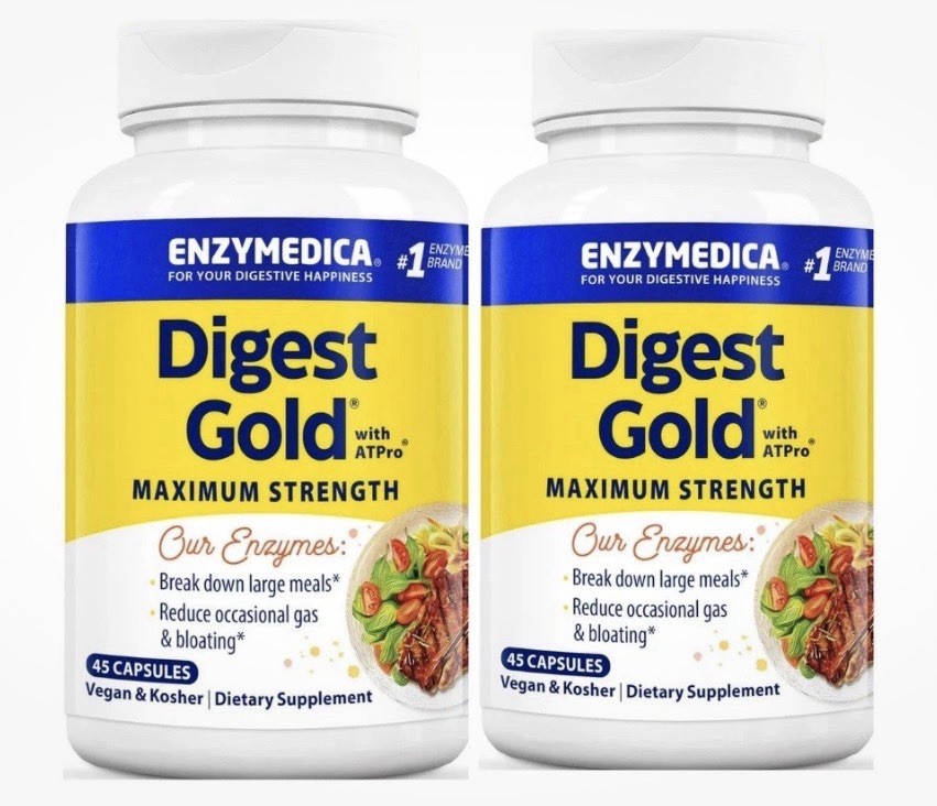 2 Bottles Enzymedica, Digest Gold with ATPro, 45 Caps. 10/27;3/27