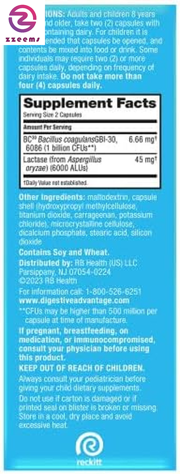 Probiotics + Lactase Digestive Enzymes for Digestive Health, Daily Probiotics fo