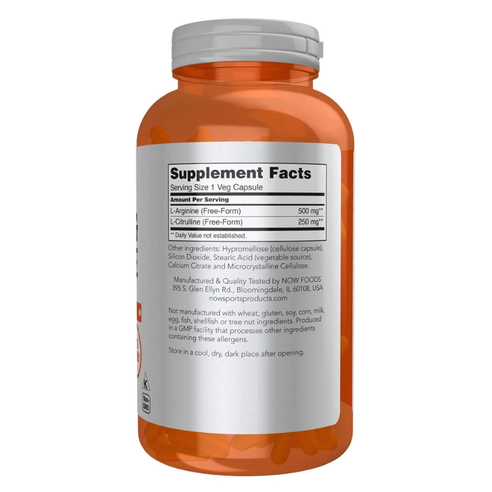 NOW Foods Arginine & Citrulline 500 mg / 250 mg 240 Veg Capsules Pack of 2