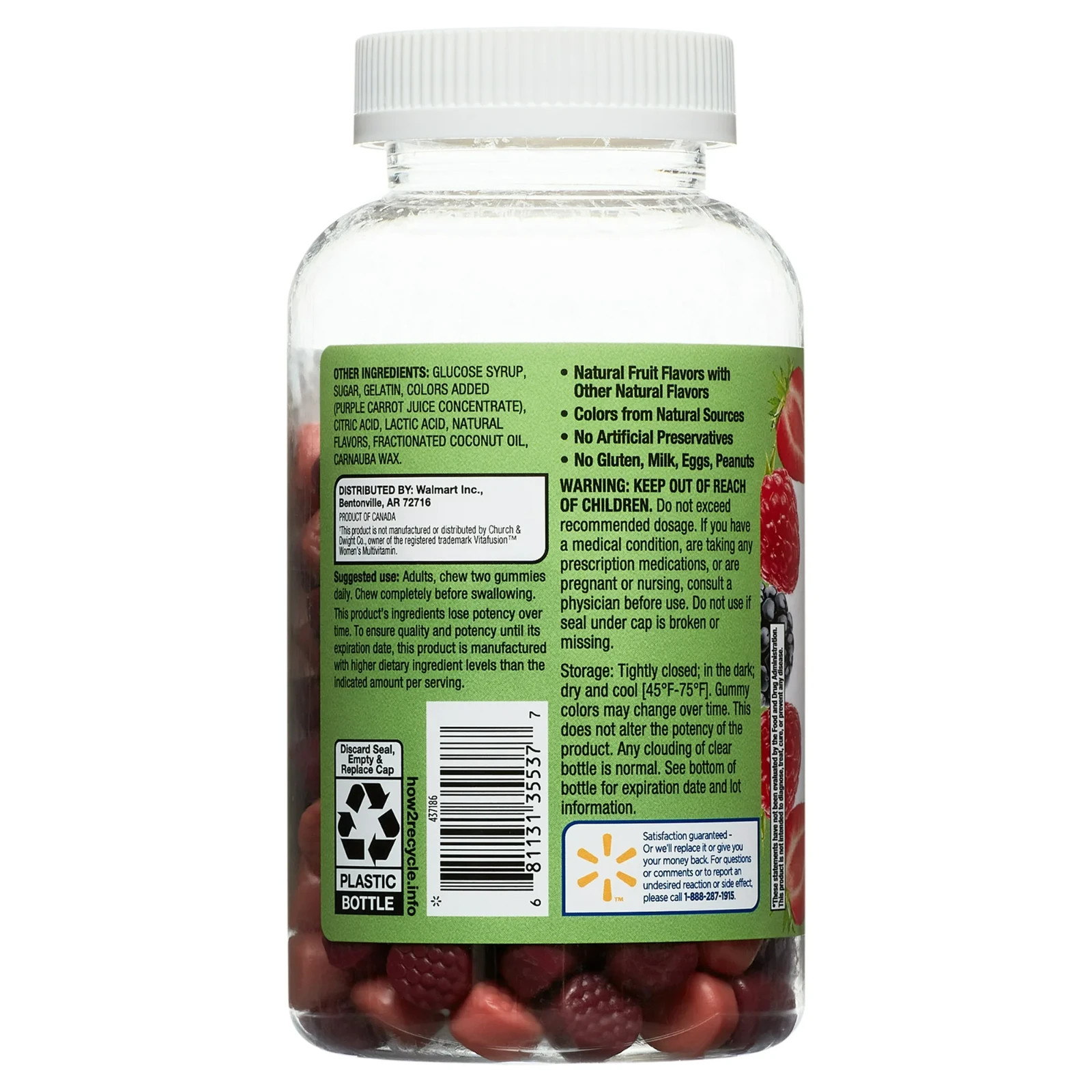 Equate Women’s Multivitamin Gummies for General Health, Mixed Berry, 150 Count,