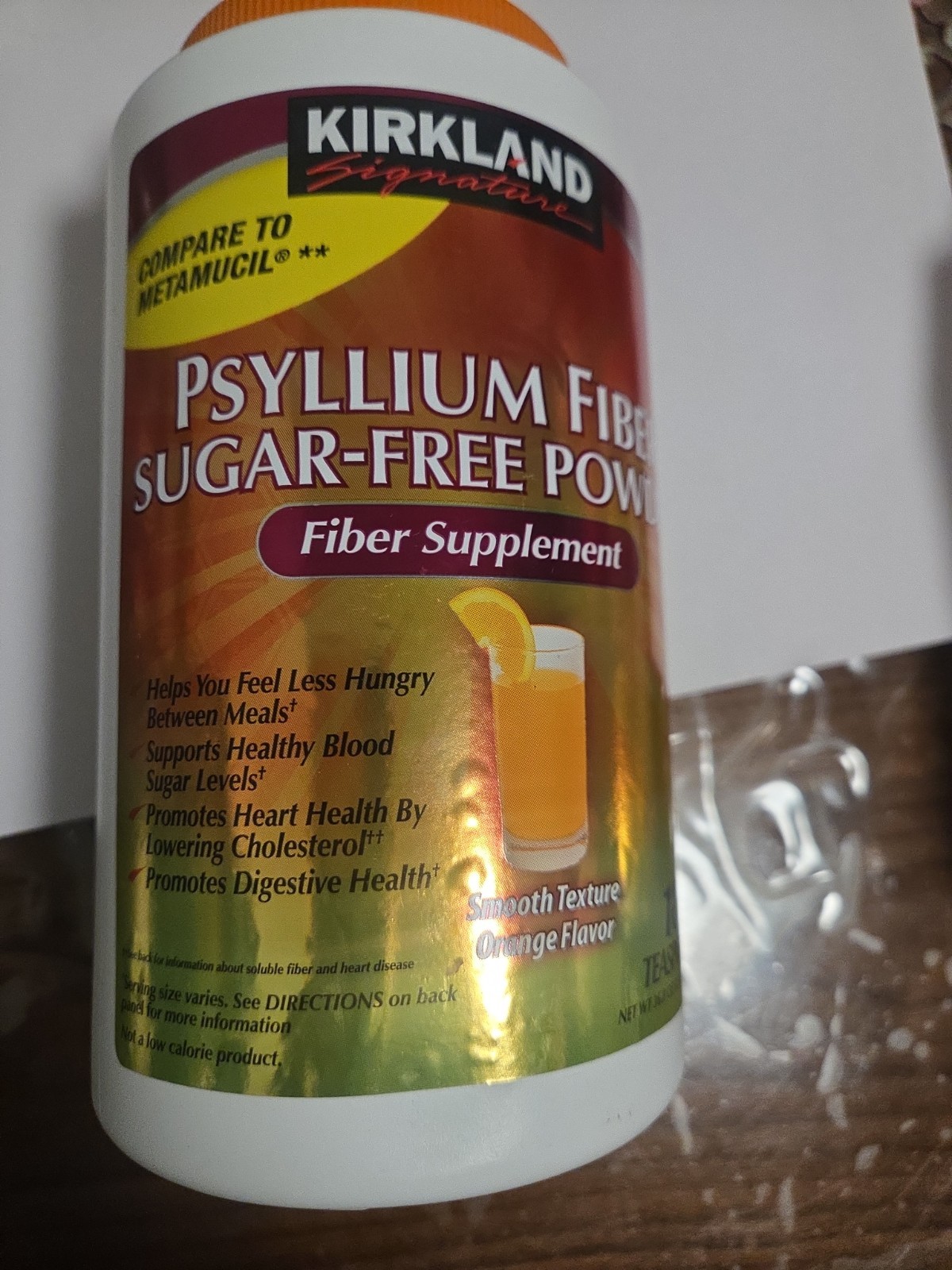 Kirkland Signature Psyllium Fiber Sugar Free Powder Orange 02/2027 2 Bottles