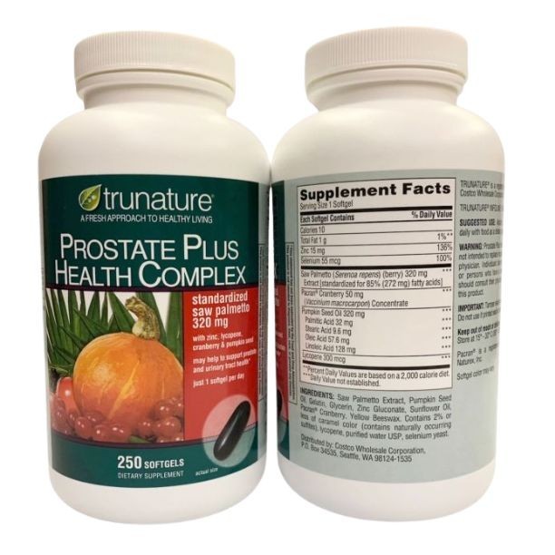 2 Pack – TRUNATURE Prostate Plus Health Complex, 250 Softgels, w/d Saw Palmento.