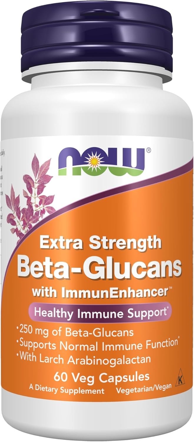 NOW FOODS Beta-Glucans with ImmunEnhancer (250mg) 60 Veg Capsules pack of 3
